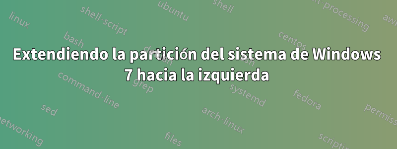 Extendiendo la partición del sistema de Windows 7 hacia la izquierda