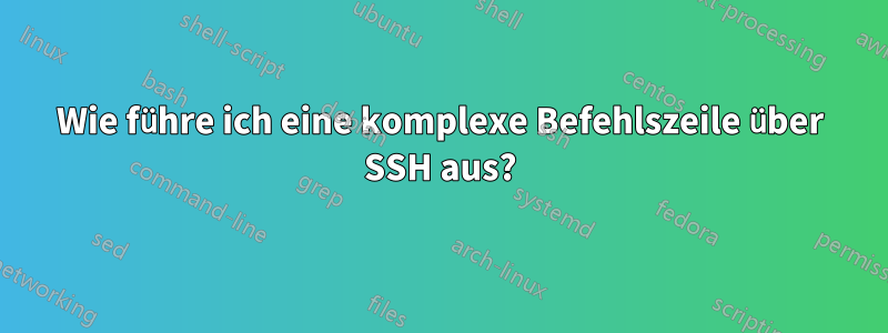 Wie führe ich eine komplexe Befehlszeile über SSH aus?