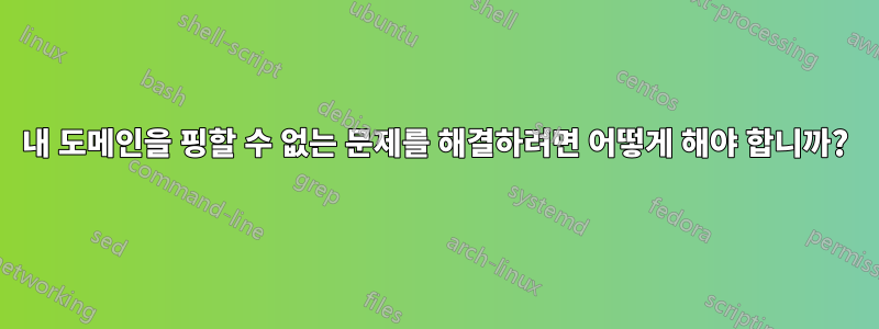 내 도메인을 핑할 수 없는 문제를 해결하려면 어떻게 해야 합니까?