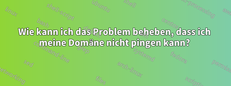 Wie kann ich das Problem beheben, dass ich meine Domäne nicht pingen kann?