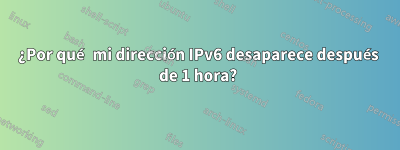 ¿Por qué mi dirección IPv6 desaparece después de 1 hora?