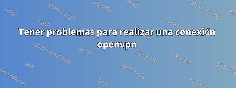 Tener problemas para realizar una conexión openvpn