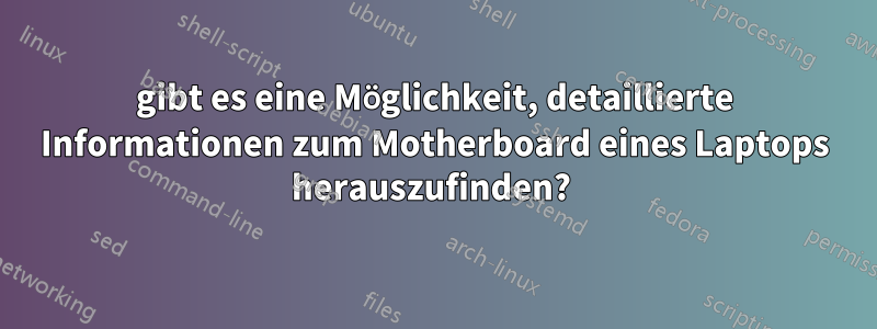 gibt es eine Möglichkeit, detaillierte Informationen zum Motherboard eines Laptops herauszufinden? 