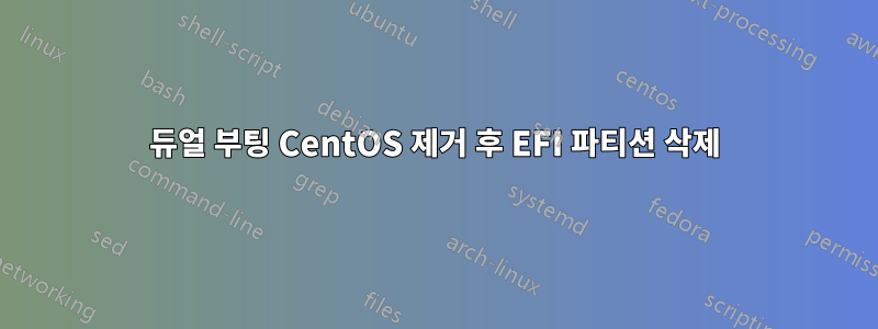 듀얼 부팅 CentOS 제거 후 EFI 파티션 삭제