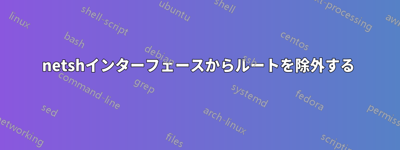 netshインターフェースからルートを除外する