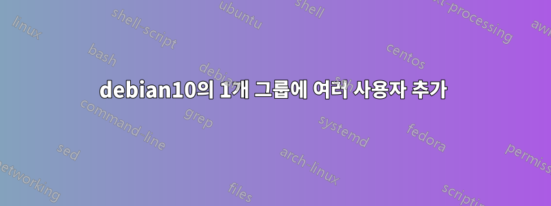 debian10의 1개 그룹에 여러 사용자 추가