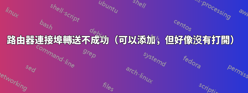 路由器連接埠轉送不成功（可以添加，但好像沒有打開）