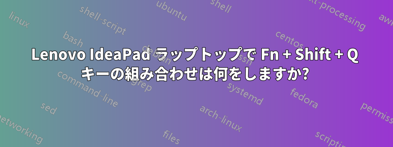 Lenovo IdeaPad ラップトップで Fn + Shift + Q キーの組み合わせは何をしますか?