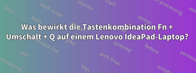 Was bewirkt die Tastenkombination Fn + Umschalt + Q auf einem Lenovo IdeaPad-Laptop?