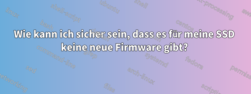 Wie kann ich sicher sein, dass es für meine SSD keine neue Firmware gibt?