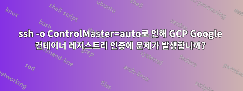 ssh -o ControlMaster=auto로 인해 GCP Google 컨테이너 레지스트리 인증에 문제가 발생합니까?