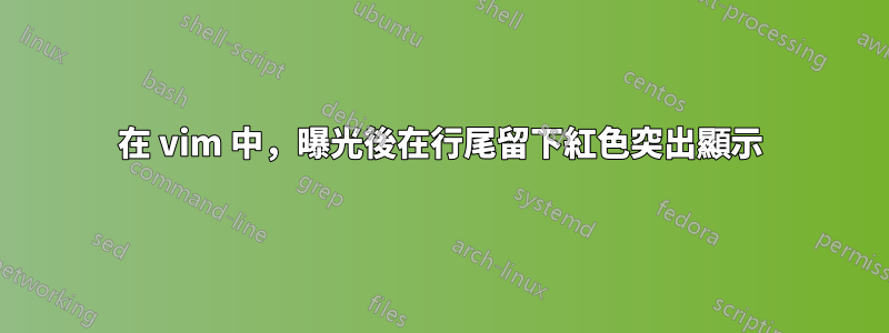 在 vim 中，曝光後在行尾留下紅色突出顯示