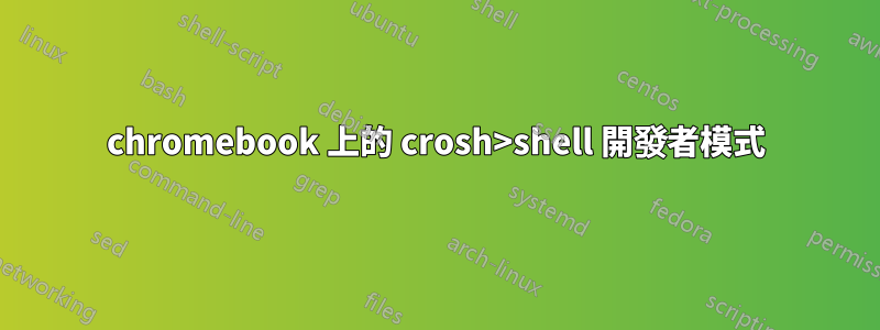 chromebook 上的 crosh>shell 開發者模式