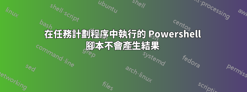 在任務計劃程序中執行的 Powershell 腳本不會產生結果