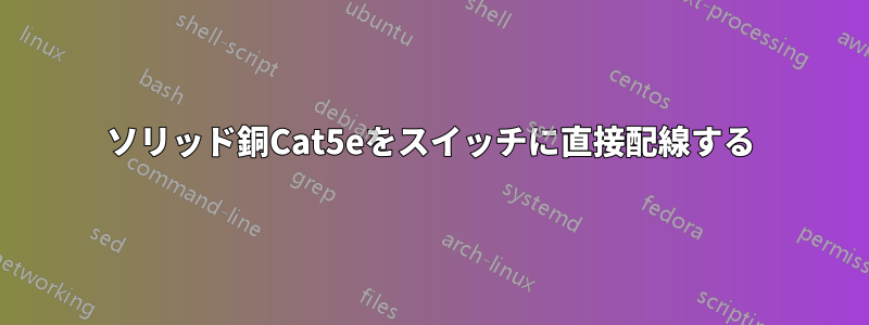 ソリッド銅Cat5eをスイッチに直接配線する