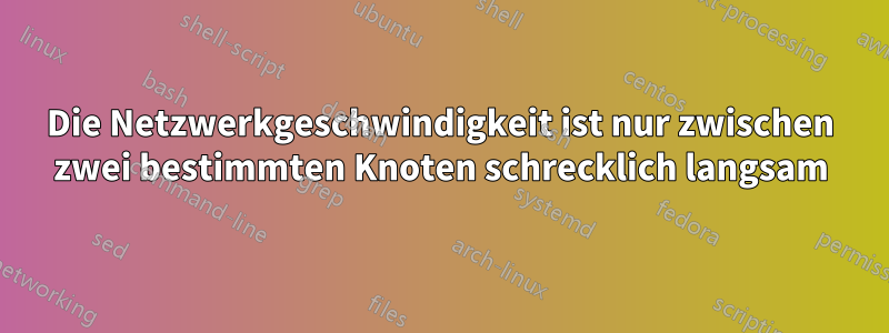 Die Netzwerkgeschwindigkeit ist nur zwischen zwei bestimmten Knoten schrecklich langsam