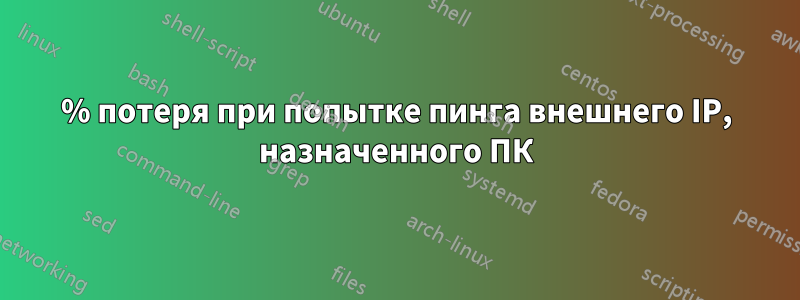 100% потеря при попытке пинга внешнего IP, назначенного ПК