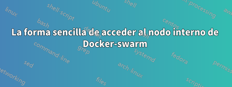 La forma sencilla de acceder al nodo interno de Docker-swarm