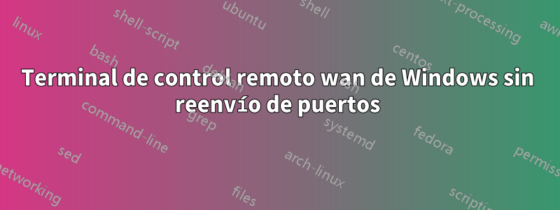 Terminal de control remoto wan de Windows sin reenvío de puertos