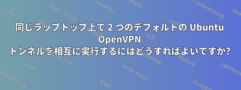 同じラップトップ上で 2 つのデフォルトの Ubuntu OpenVPN トンネルを相互に実行するにはどうすればよいですか?