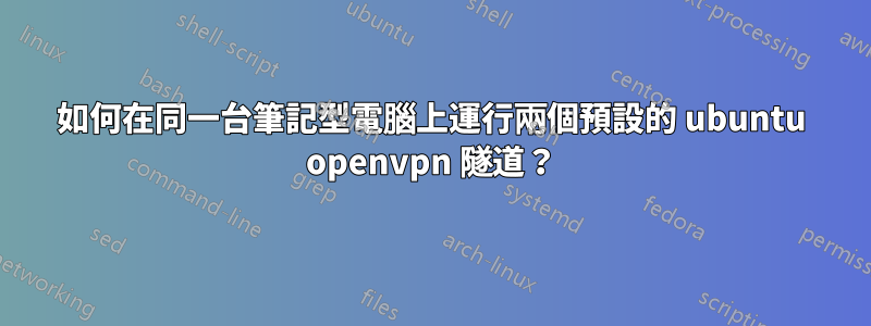 如何在同一台筆記型電腦上運行兩個預設的 ubuntu openvpn 隧道？