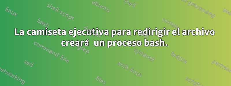 La camiseta ejecutiva para redirigir el archivo creará un proceso bash.