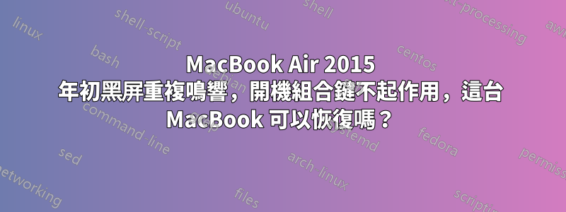 MacBook Air 2015 年初黑屏重複鳴響，開機組合鍵不起作用，這台 MacBook 可以恢復嗎？