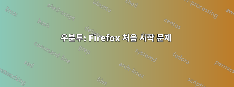 우분투: Firefox 처음 시작 문제