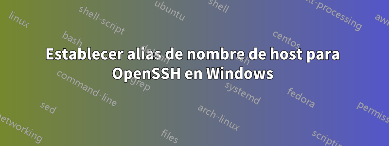 Establecer alias de nombre de host para OpenSSH en Windows