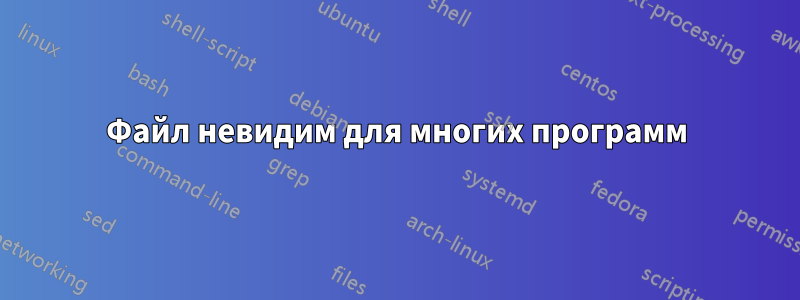 Файл невидим для многих программ