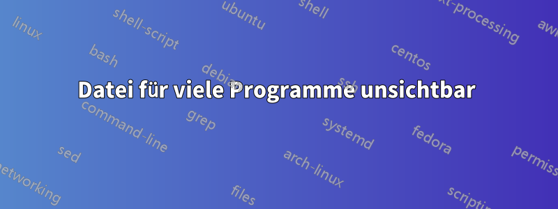 Datei für viele Programme unsichtbar