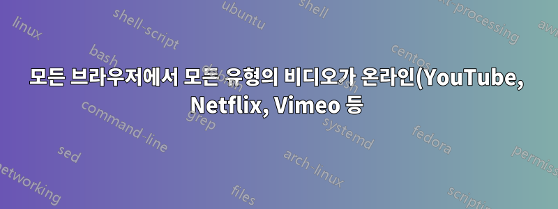 모든 브라우저에서 모든 유형의 비디오가 온라인(YouTube, Netflix, Vimeo 등)으로 로드/재생되는 것을 차단하는 방법