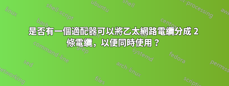 是否有一個適配器可以將乙太網路電纜分成 2 條電纜，以便同時使用？