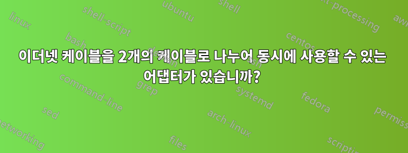 이더넷 케이블을 2개의 케이블로 나누어 동시에 사용할 수 있는 어댑터가 있습니까?