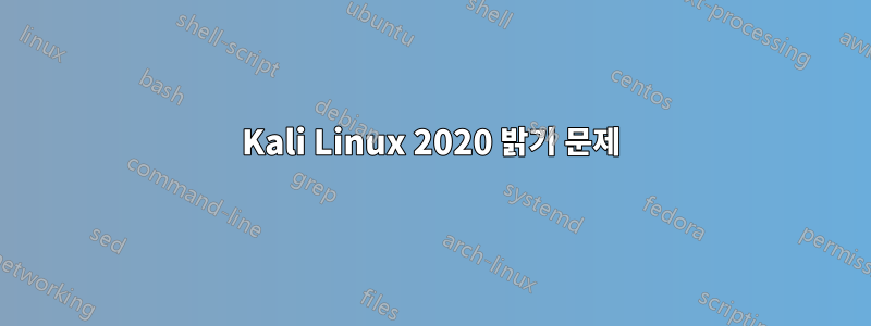 Kali Linux 2020 밝기 문제