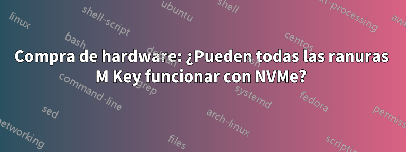 Compra de hardware: ¿Pueden todas las ranuras M Key funcionar con NVMe?