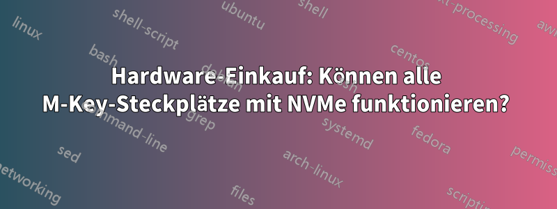 Hardware-Einkauf: Können alle M-Key-Steckplätze mit NVMe funktionieren?