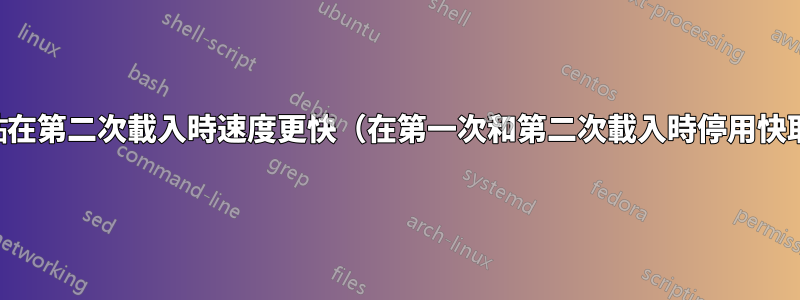 網站在第二次載入時速度更快（在第一次和第二次載入時停用快取）