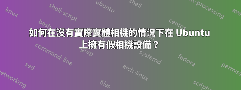 如何在沒有實際實體相機的情況下在 Ubuntu 上擁有假相機設備？