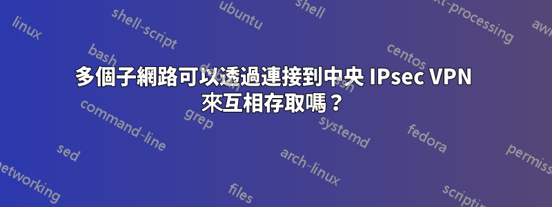 多個子網路可以透過連接到中央 IPsec VPN 來互相存取嗎？