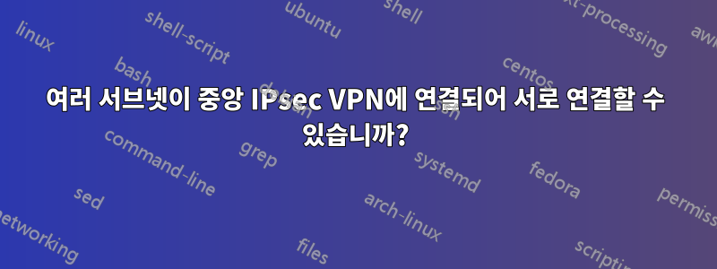 여러 서브넷이 중앙 IPsec VPN에 연결되어 서로 연결할 수 있습니까?