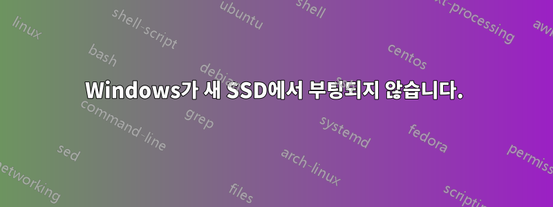 Windows가 새 SSD에서 부팅되지 않습니다.