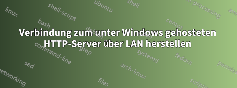 Verbindung zum unter Windows gehosteten HTTP-Server über LAN herstellen