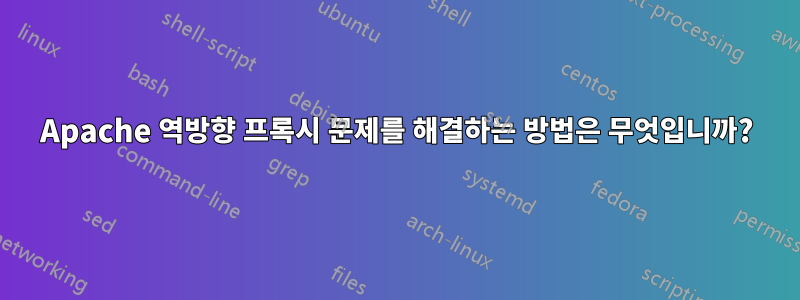 Apache 역방향 프록시 문제를 해결하는 방법은 무엇입니까?