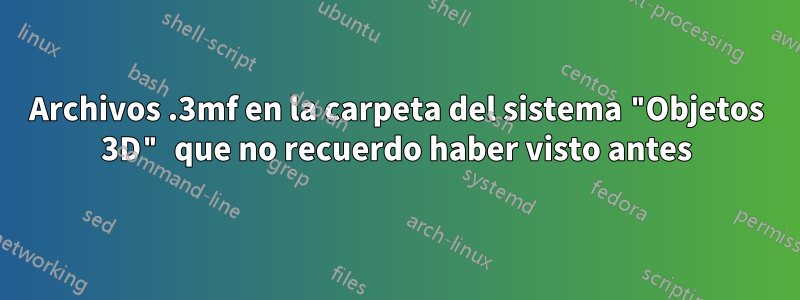 Archivos .3mf en la carpeta del sistema "Objetos 3D" que no recuerdo haber visto antes
