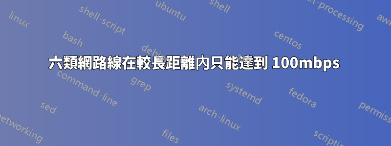 六類網路線在較長距離內只能達到 100mbps