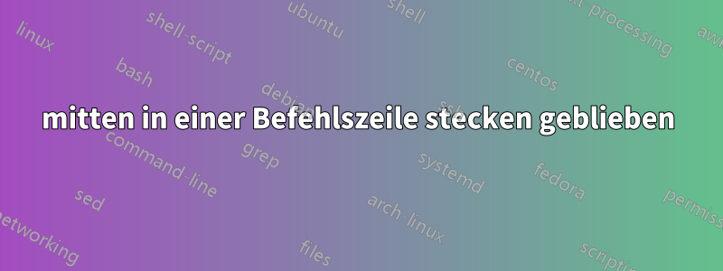 mitten in einer Befehlszeile stecken geblieben