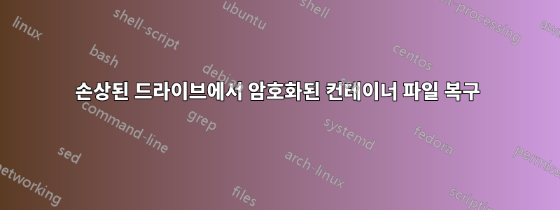 손상된 드라이브에서 암호화된 컨테이너 파일 복구