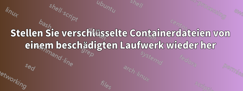 Stellen Sie verschlüsselte Containerdateien von einem beschädigten Laufwerk wieder her