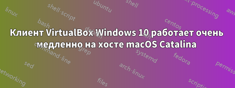 Клиент VirtualBox Windows 10 работает очень медленно на хосте macOS Catalina